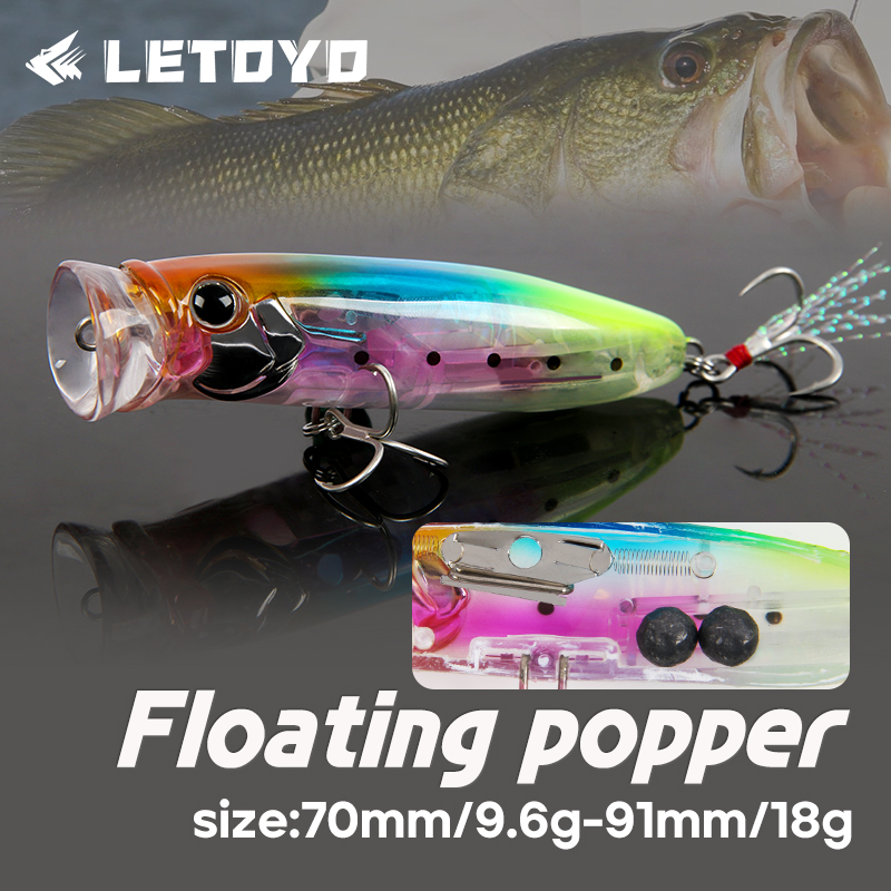 LETOYO 9.6g/18g Floating Poppe - Fishing Lure Popper 리뷰 및 가격